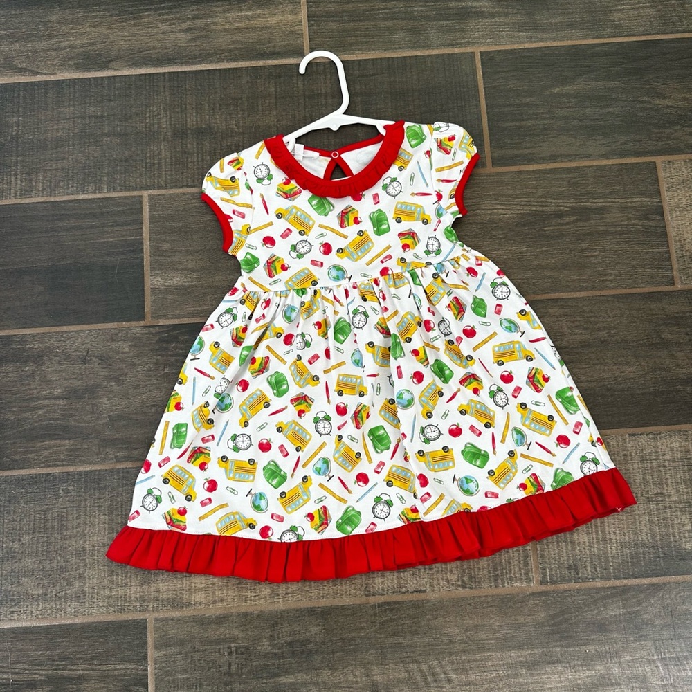 Playful Kids Dress with Red Accents
